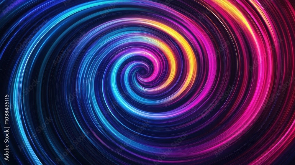 Colorful Light Trails in Abstract Swirl Design Colorful Light Trails in Abstract Swirl Design