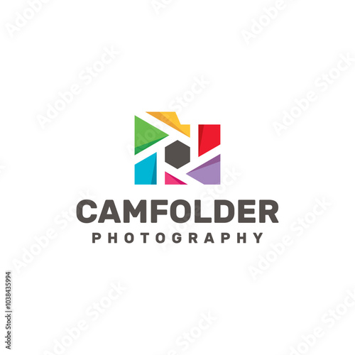 folder camera logo vector