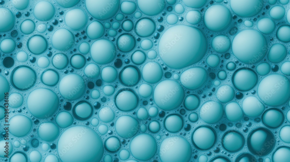 Various Sized Bubbles in Turquoise Background Various Sized Bubbles in Turquoise Background