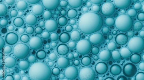 Various Sized Bubbles in Turquoise Background