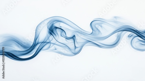 Abstract Smoke Waves Forming in Blue Tones