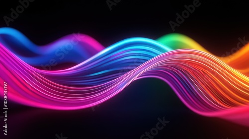 Wallpaper Mural Colorful Light Trails on a Dark Background Torontodigital.ca
