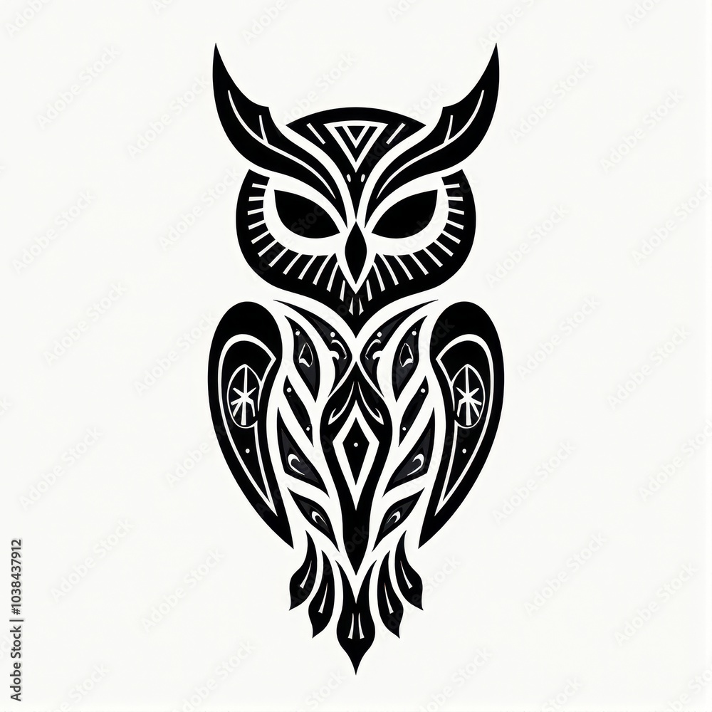 Fototapeta premium Abstract Owl in Ethnic Style