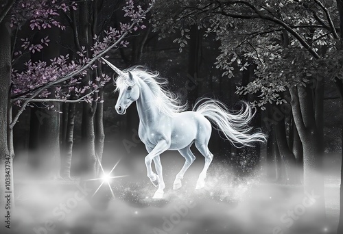 magical unicorn magical horse unicorn in a magic garden