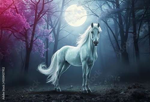 magical unicorn magical horse unicorn in a magic garden
