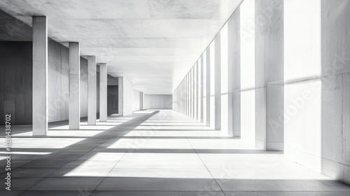 Minimalist Monochrome Architecture with Strong Shadows