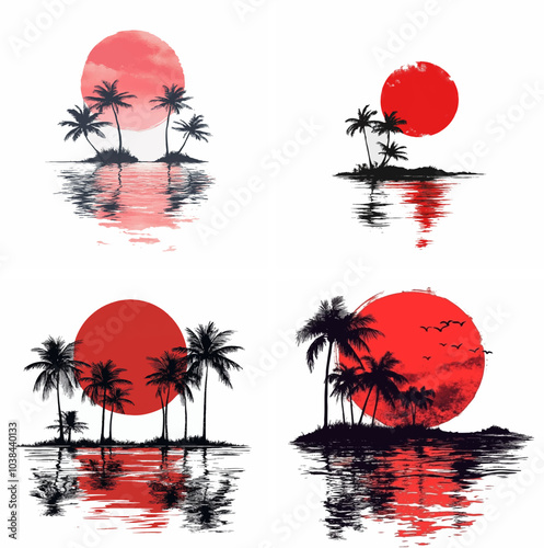sunset beachside palm trees clipart of beach scene red sunset beach sunset beach California sunset