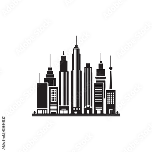 the silhouette of a glamorous city and building
