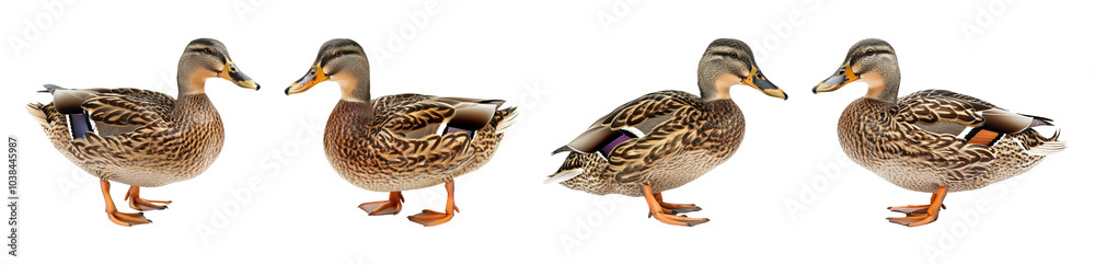 Collection of Mallard Ducks Isolated on Transparent Background Collection of Mallard Ducks Isolated on Transparent Background