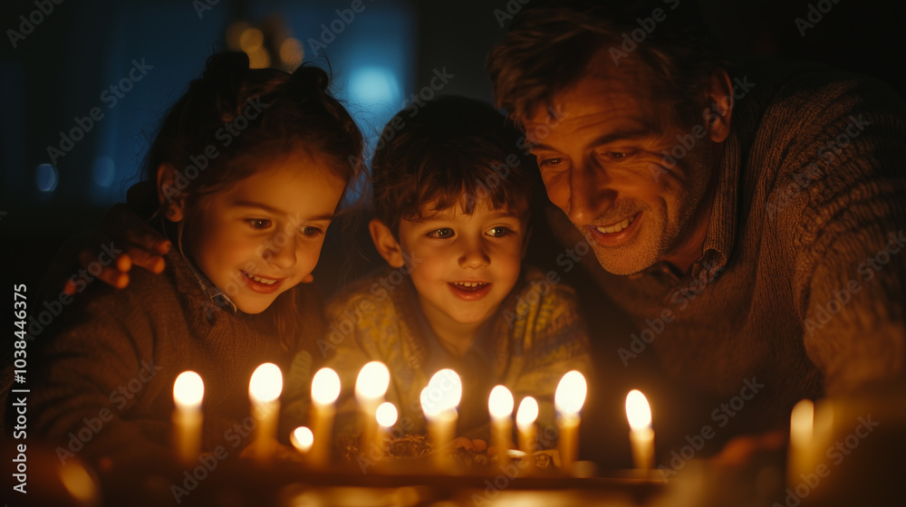 Two hands holding lit Hanukkah candles, with a warm, festive background featuring bokeh lights Two hands holding lit Hanukkah candles, with a warm, festive background featuring bokeh lights