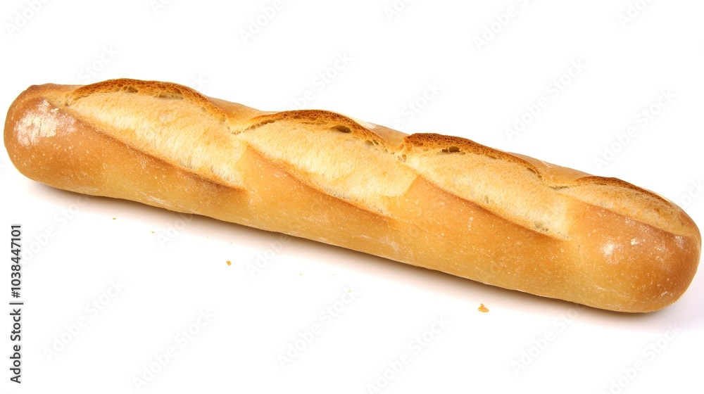Freshly Baked Artisanal Baguette with Crispy Crust and Soft Interior Freshly Baked Artisanal Baguette with Crispy Crust and Soft Interior