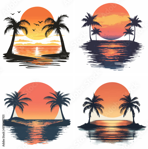 sunset beachside palm trees clipart of beach scene red sunset beach sunset beach California sunset