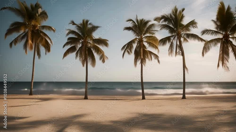 Palm trees on a Mexican beach in the summer season Palm trees on a Mexican beach in the summer season
