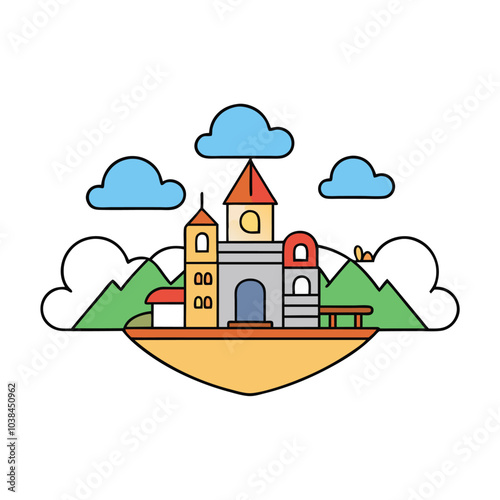 Romantic getaway cartoon art vector illustration Adobe Illustrator Artwork