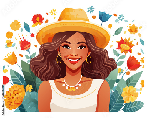 女性をモチーフにしたカレンダーのイラスト