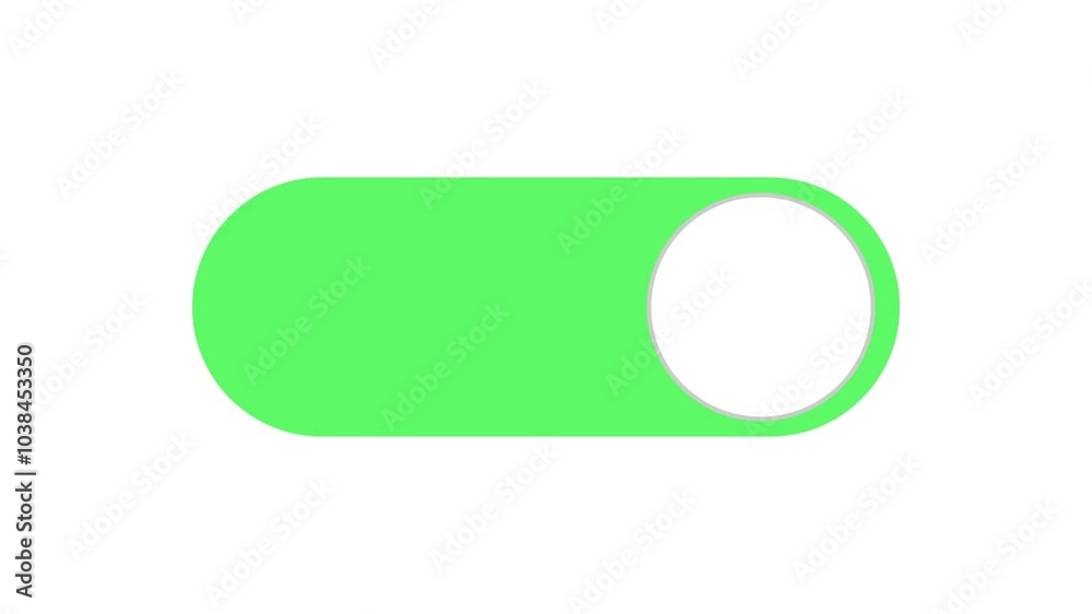 switch slider smartphone animation icon green and gray color switch on off