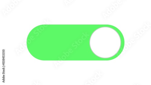 switch slider smartphone animation icon green and gray color switch on off