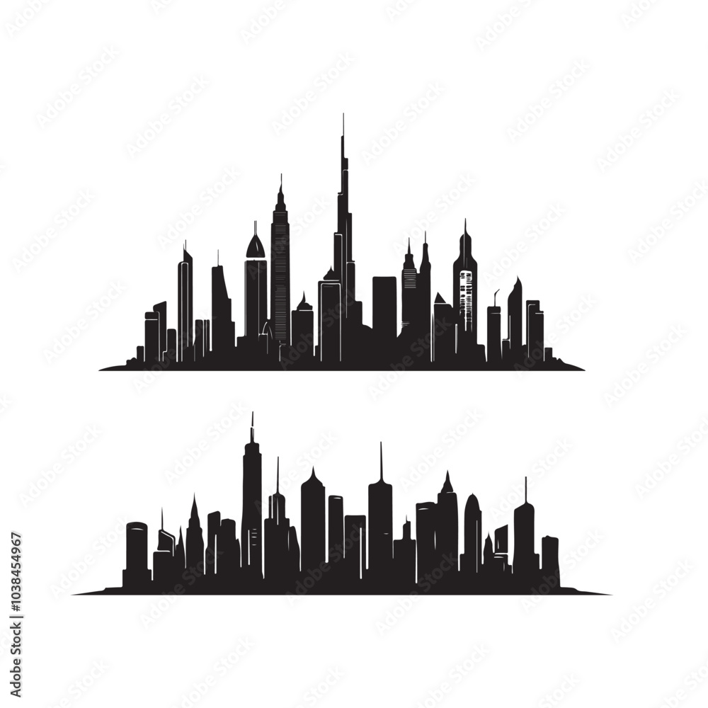 Fototapeta premium vector of black City Skyline Silhouette