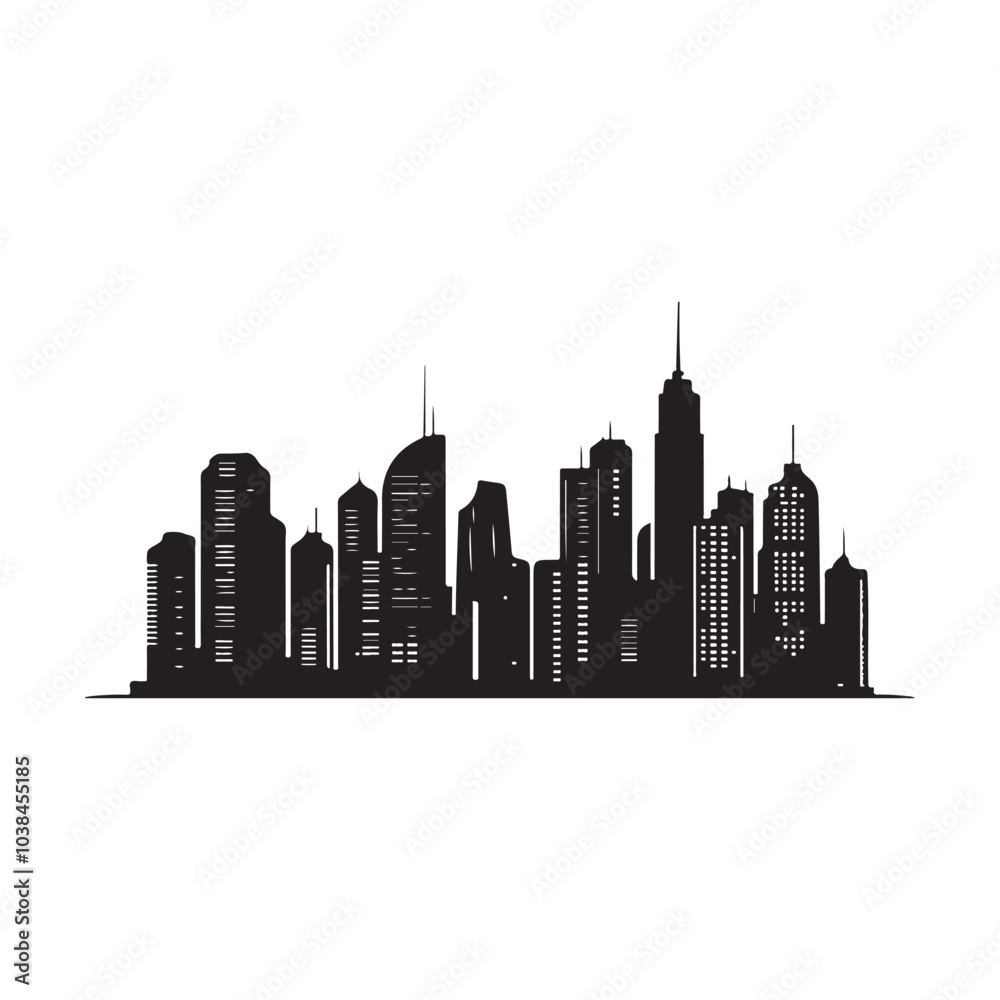 Obraz premium vector of black City Skyline Silhouette