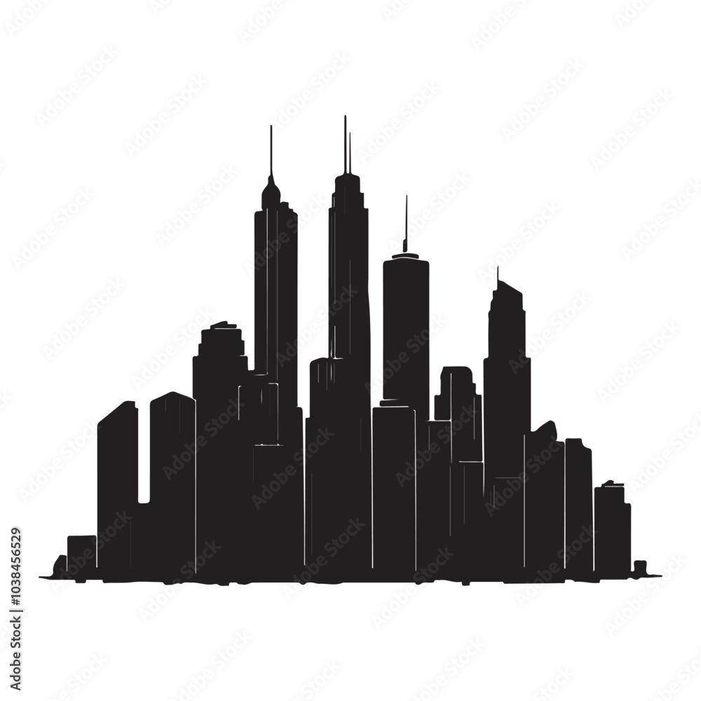 Naklejka premium vector of black City Skyline Silhouette