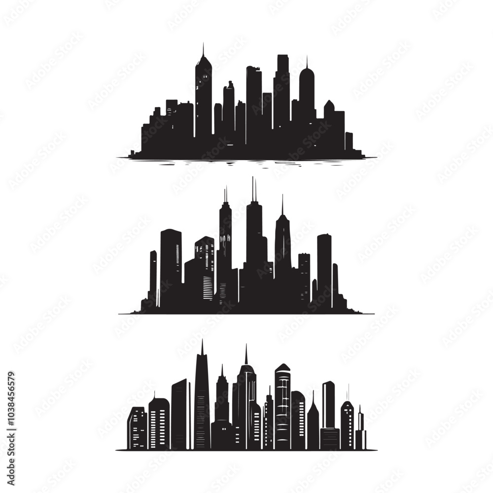 Fototapeta premium vector of black City Skyline Silhouette