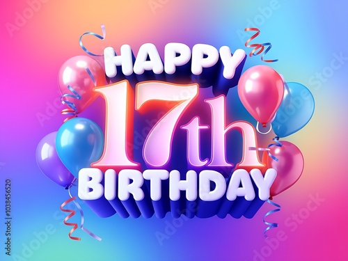 Festive 17th Birthday with Balloons