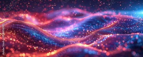 Abstract data streams in neon colors, tech background, modern connectivity