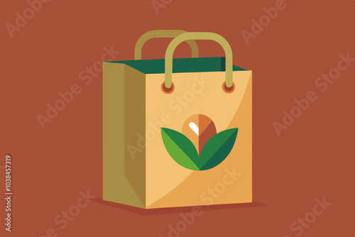 Recyclable craft bag vector illustration