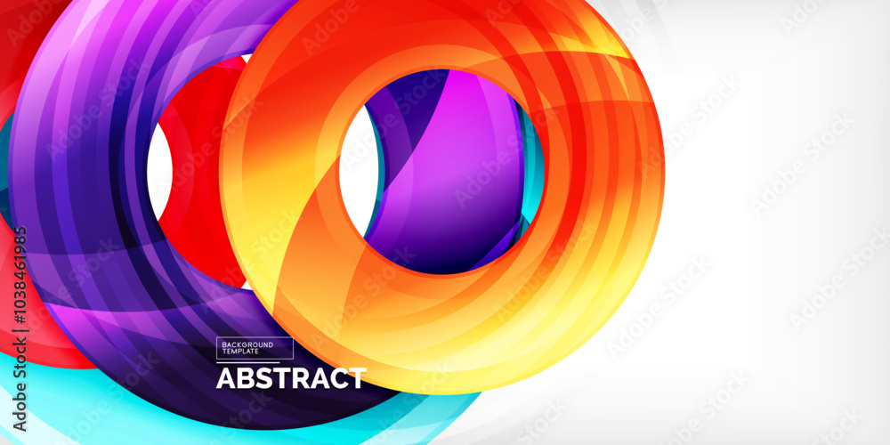 Bright colorful circles with light effects. Abstract background Bright colorful circles with light effects. Abstract background