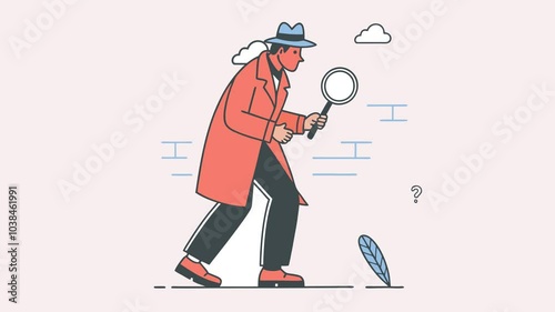 Man searching with magnifying glass