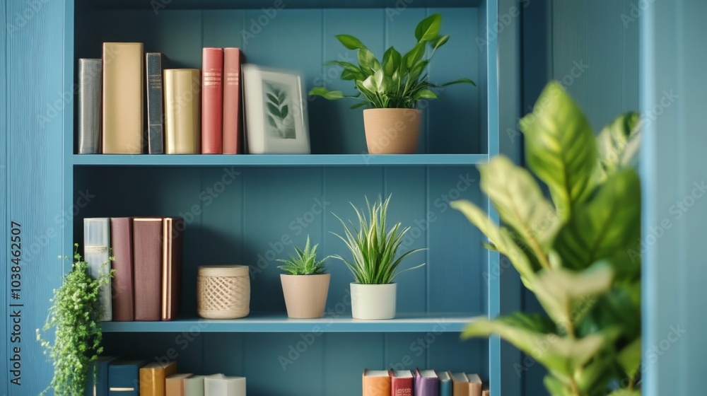 Blue Bookshelf Decor: Books and Plants for a Stylish Home Blue Bookshelf Decor: Books and Plants for a Stylish Home