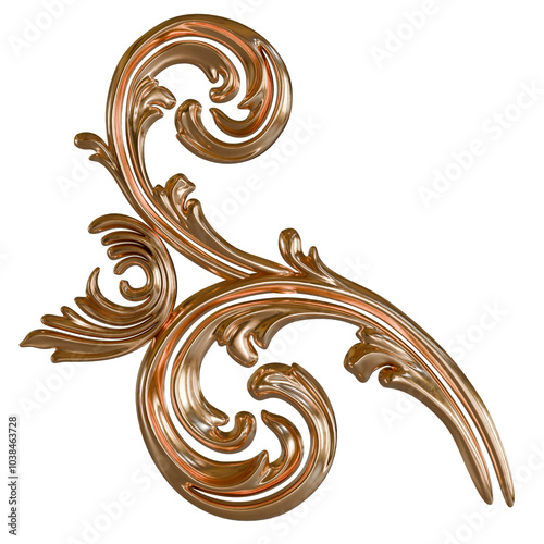 Antique Decorative Scroll – Royal Gold Pattern for Interiors