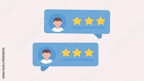  rating animation. Alpha channel, transparent background. 4K resolution