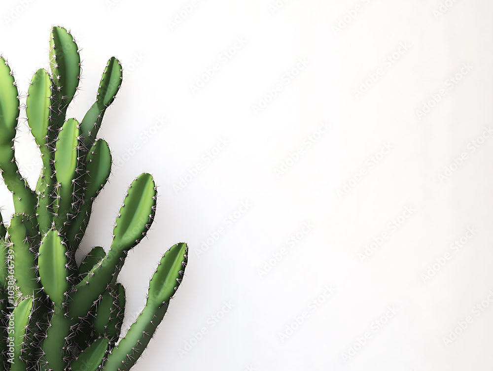Nature decor cactus plant on white background Nature decor cactus plant on white background