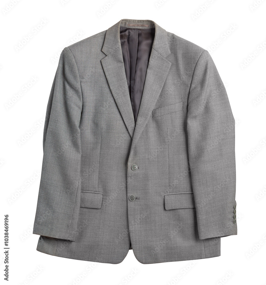 Male gray modern business jacket or suit isolated on white background Male gray modern business jacket or suit isolated on white background