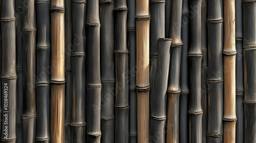 Seamless Bamboo Fencing Pattern for Design Use