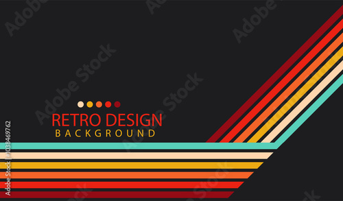 Abstract  geometric retro background with diagonal lines and shapes. Vector illustration