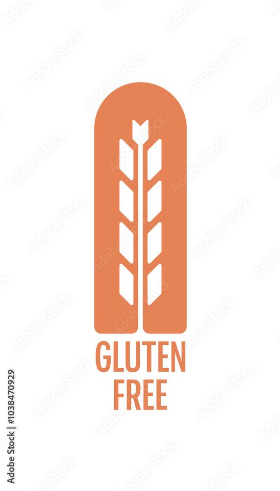 gluten free logo. spike symbol and gluten free concept on white background