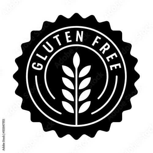 stamp gluten free concept. sticker gluten free logo. Gluten free concept for the world of food, health, nutrition. virgo symbol and gluten free concept