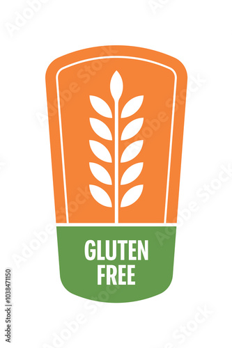 green-orange gluten free concept. gluten free logo. Gluten free concept for the world of food, health, nutrition. virgo symbol and gluten free concept