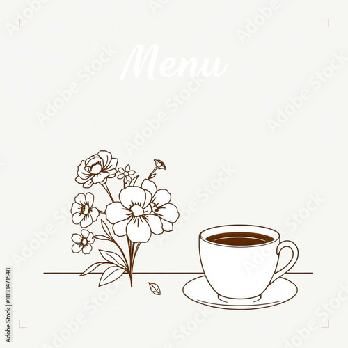 cup of coffee with flowers