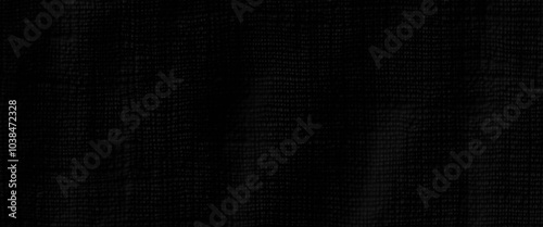 Vector black fabric jute hessian sackcloth canvas woven gauze texture.