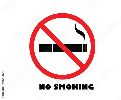 N0 smoking vector image on white background.