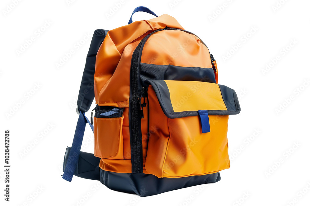 Fototapeta premium Versatile Fashionable School Backpack with Adjustable Straps Isolated on Transparent Background