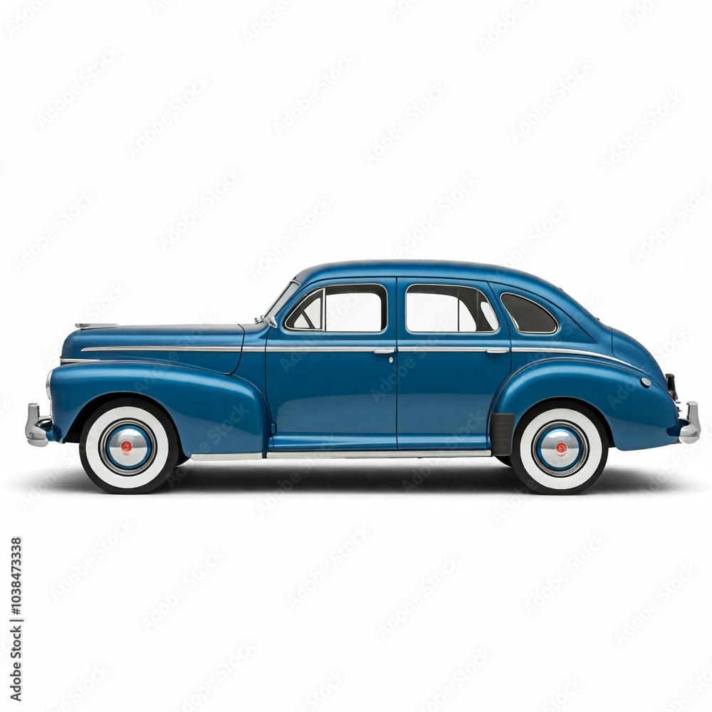 side view of 1940s car isolated on white background side view of 1940s car isolated on white background