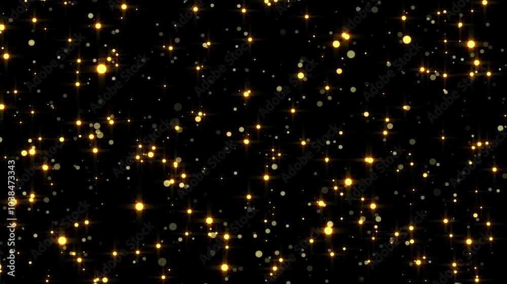 Shimmering golden particles on a black backdrop create a luxurious and elegant ambiance, perfect for celebrations, parties, or festive visual content Shimmering golden particles on a black backdrop create a luxurious and elegant ambiance, perfect for celebrations, parties, or festive visual content