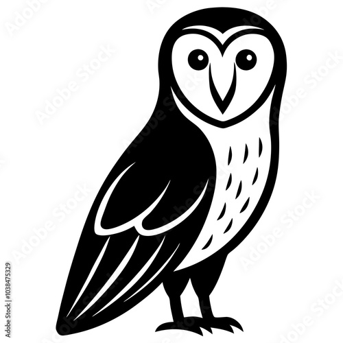 owl on white background