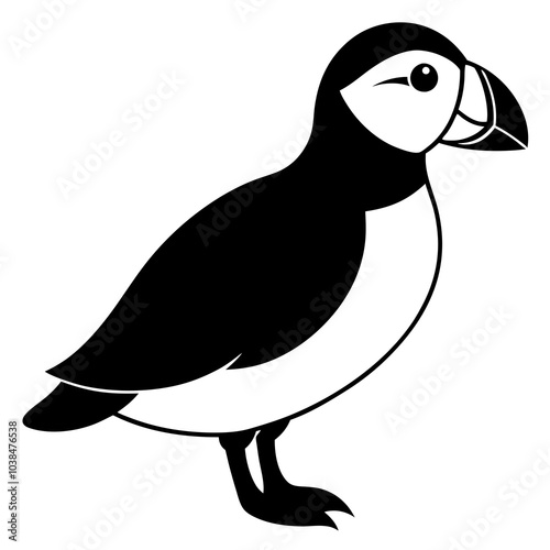 puffin  on white background