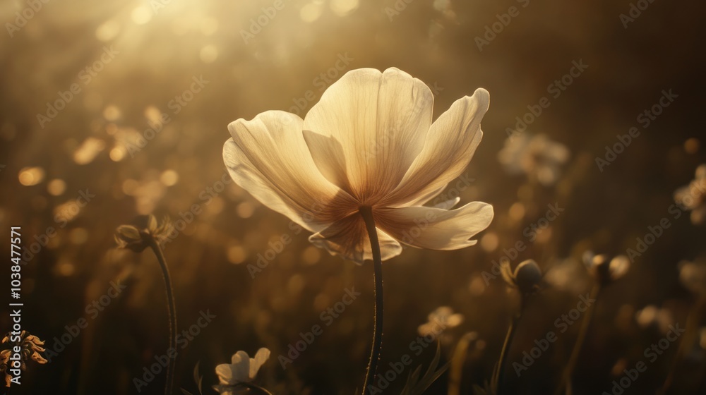 A Flower's Glow in Golden Light A Flower's Glow in Golden Light