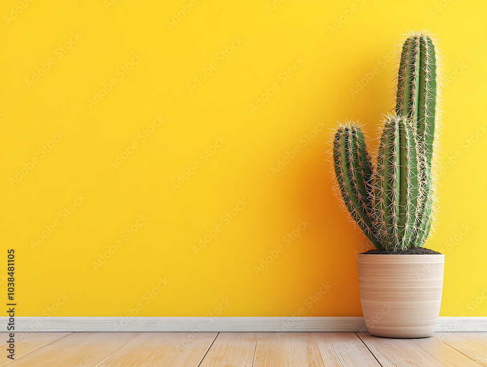 Nature decor cactus plant on warm tone background Nature decor cactus plant on warm tone background